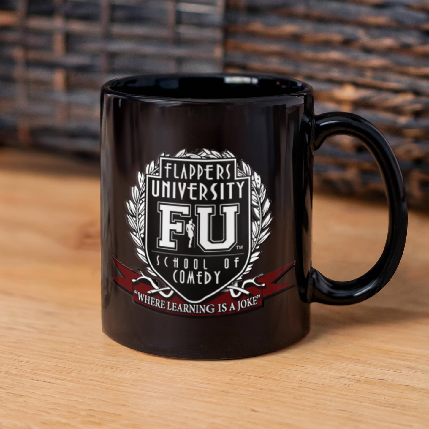 Flappers University -FU Black Mug