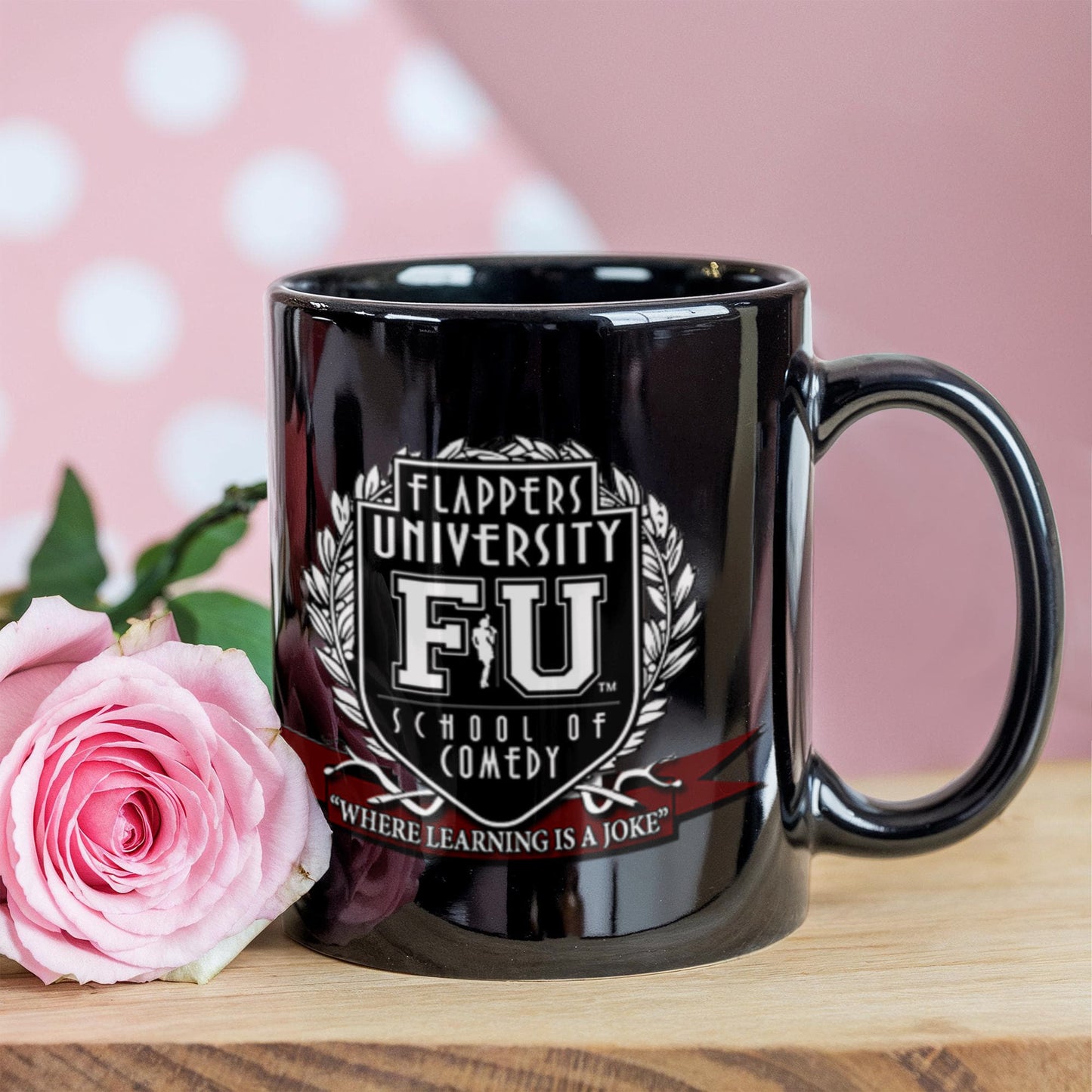 Flappers University -FU Black Mug