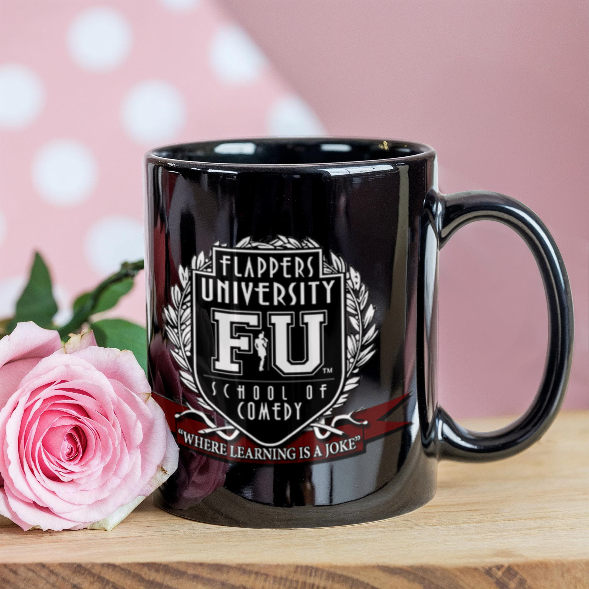 Flappers University -FU Black Mug
